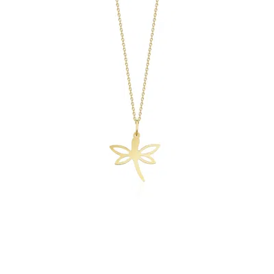 Jewelsty Fine Jewelry Women's Gold Dainty Dragonfly Necklace