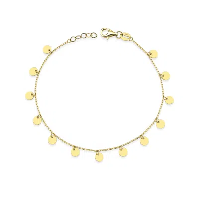 Jewelsty Fine Jewelry Women's Gold Dangle Disc Bracelet