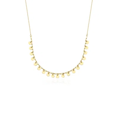 Jewelsty Fine Jewelry Women's Gold Dangle Disc Layering Necklace