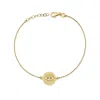 Jewelsty Fine Jewelry Women's Gold Diamond Evil Eye Coin Bracelet