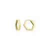 Jewelsty Fine Jewelry Women's Gold Mini Hexagon Huggie Hoops