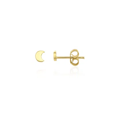 Jewelsty Fine Jewelry Women's Gold Mini Moon Studs