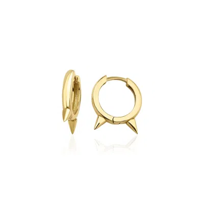 Jewelsty Fine Jewelry Women's Gold Mini Spike Huggie Hoop