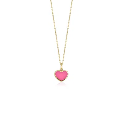 Jewelsty Fine Jewelry Women's Gold / Pink / Purple Mini Pink Heart Necklace In Multi