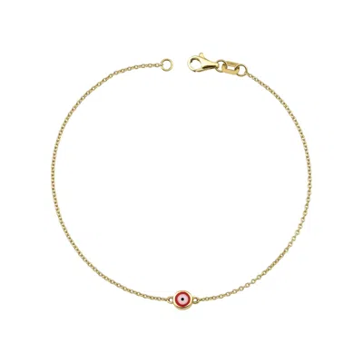 Jewelsty Fine Jewelry Women's Gold / Red Red Evil Eye Bracelet