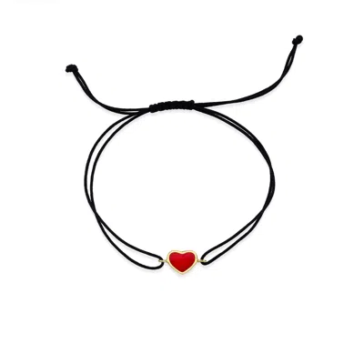Jewelsty Fine Jewelry Women's Gold / Red Red Heart Rope Bracelet