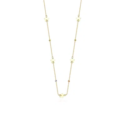 Jewelsty Fine Jewelry Women's Gold Star Chain Necklace