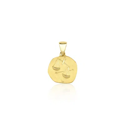 Jewelsty Fine Jewelry Women's Gold Vintage Libra Coin Pendant