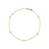 Jewelsty Fine Jewelry Women's Gold / White Solid Gold Pearl Station Bracelet