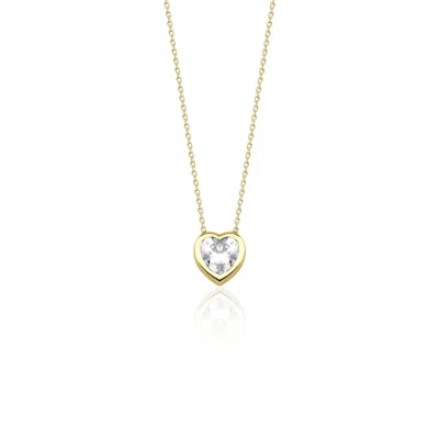Jewelsty Fine Jewelry Women's Gold / White White Heart Necklace