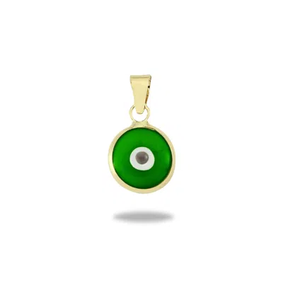 Jewelsty Fine Jewelry Women's Green Evil Eye Pendant / Your Lucky Charm