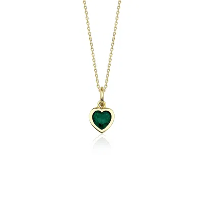 Jewelsty Fine Jewelry Women's Green / Gold Green Heart Pendant Necklace In Multi