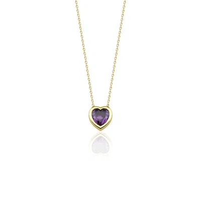 Jewelsty Fine Jewelry Women's Pink / Purple / Gold Purple Heart Necklace