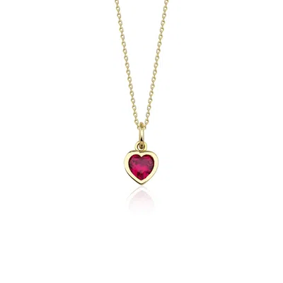 Jewelsty Fine Jewelry Women's Red / Gold Red Heart Pendant Necklace In Multi