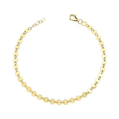 Jewelsty Fine Jewelry Women's Solid Gold Circle Chain Bracelet