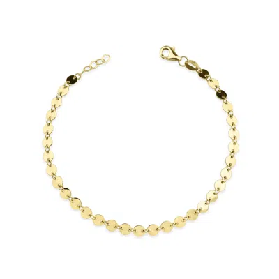 Jewelsty Fine Jewelry Women's Solid Gold Circle Chain Bracelet In Gray