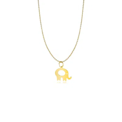 Jewelsty Fine Jewelry Women's Solid Gold Elephant Charm Necklace