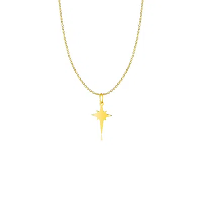 Jewelsty Fine Jewelry Women's Solid Gold Itty Bitty Tiny North Star Necklace