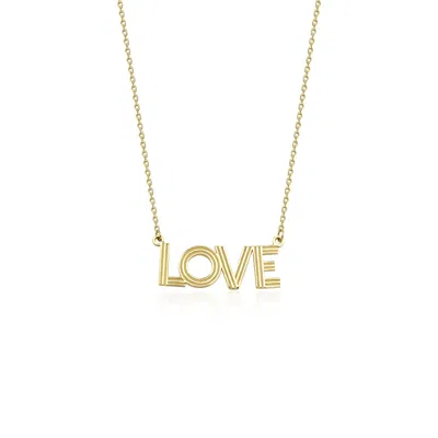 Jewelsty Fine Jewelry Women's Solid Gold Love Necklace