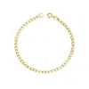 Jewelsty Fine Jewelry Women's Solid Gold Mini Curb Chain Bracelet