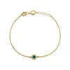 Jewelsty Fine Jewelry Women's Solid Gold Mini Evil Eye Bracelet