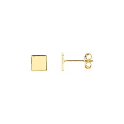 Jewelsty Fine Jewelry Women's Solid Gold Mini Square Studs