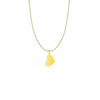 Jewelsty Fine Jewelry Women's Solid Gold Sideways Heart Necklace