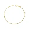 Jewelsty Fine Jewelry Women's Solid Gold Thin Paperclip Chain Bracelet
