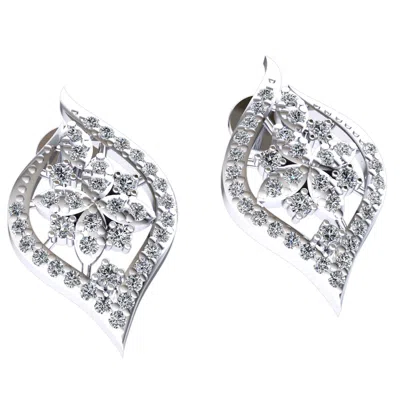 Pre-owned Jewelwesell 0.45ct Round Cut Not Enhanced Diamond Ladies Casual Drop Earrings 10k Gold In J