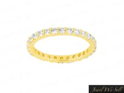 Pre-owned Jewelwesell 0.50ct Round Diamond Wedding Eternity Band Ring 14k Yellow Gold H Vs1 Prong Set