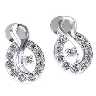 Pre-owned Jewelwesell 0.5ctw Round Brilliant Cut Diamond Ladies Daily Wear Earrings Solid 10k Gold In H