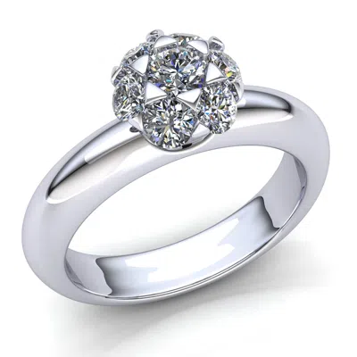 Pre-owned Jewelwesell 0.5ctw Round Cut Diamond Ladies Bridal Cluster Engagement Ring 10k Gold
