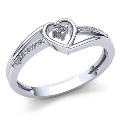 Pre-owned Jewelwesell 0.5ctw Round Cut Diamond Ladies Twisted Heart Bypass Engagement Ring 10k Gold
