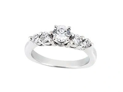 Pre-owned Jewelwesell 0.70ct Round Cut Diamond Graduated Diamond Engagement Ring 950 Platinum Ef Vvs In Ij