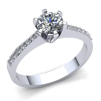 Pre-owned Jewelwesell 0.75carat Round Cut Diamond Ladies 6prong Solitaire Engagement Ring 10k Gold
