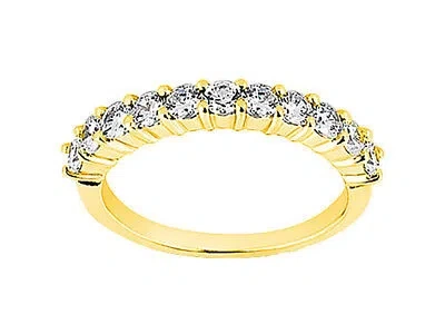 Pre-owned Jewelwesell 11stone 0.55ct Diamond Wedding Band Ring 10k Yellow Gold Round I Si2 Channel