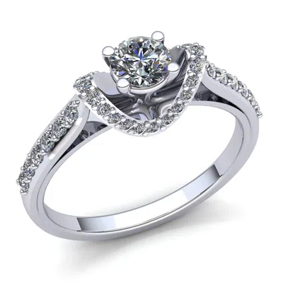 Pre-owned Jewelwesell 1.5ctw Round Diamond Ladies Curved Gallery Solitaire Engagement Ring 10k Gold