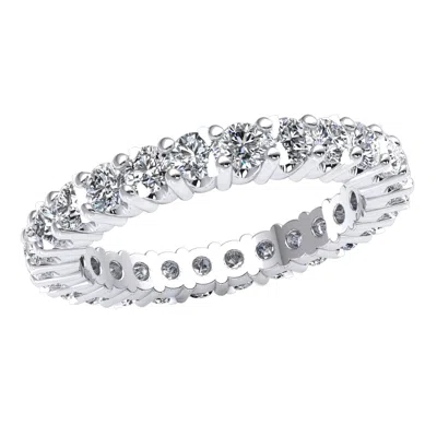 Pre-owned Jewelwesell 1.80ct Shared U-basket Prong Set Stackable Eternity Band Ring Diamond 14k Gold