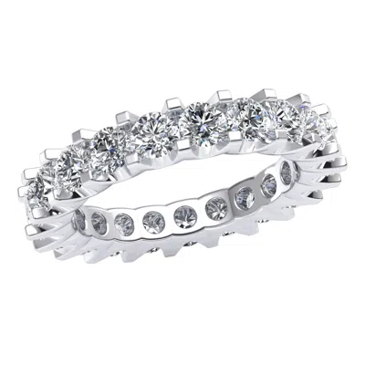 Pre-owned Jewelwesell 3.15ct Diamond Scalloped U-prong Eternity Band Ring 14k Gold Ladies Gh Si2 In H