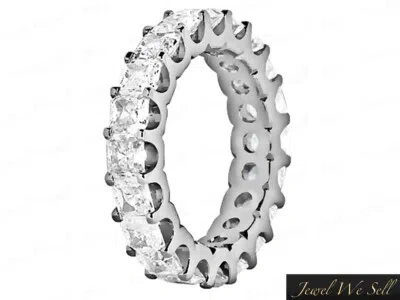 Pre-owned Jewelwesell 3.95ct Princess Diamond U-prong Wedding Eternity Band Ring 14k White Gold