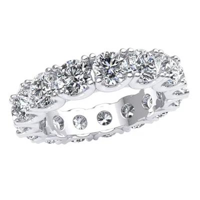 Pre-owned Jewelwesell 5.25ct Individual U-basket Eternity Wedding Band Ring Diamond 14k Gold