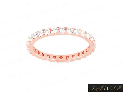 Pre-owned Jewelwesell .90ct Round Brilliant Cut Diamond Stackable Eternity Band Ring 14k Gold Si1