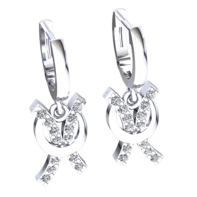 Pre-owned Jewelwesell Genuine 0.25ct Round Cut Diamond Ladies Stylish Drops Earrings 10k Gold In J