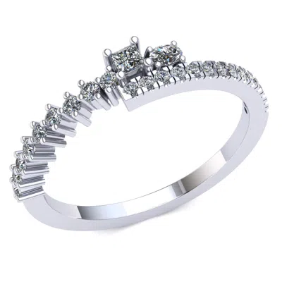 Pre-owned Jewelwesell Genuine 0.33ctw Oval Cut Diamond Fancy Stackable Bridal Engagement Ring 10k Gold