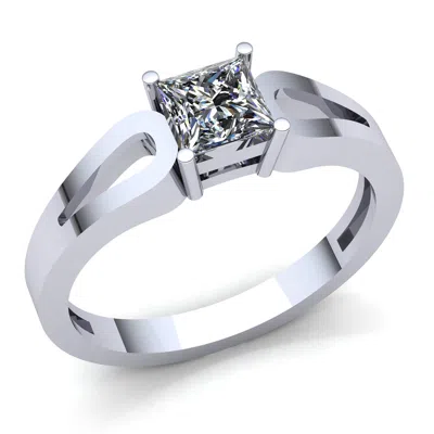 Pre-owned Jewelwesell Genuine 0.4ct Princess Diamond Ladies Bridal Solitaire Engagement Ring 10k Gold
