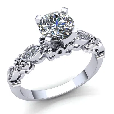 Pre-owned Jewelwesell Genuine 0.5ct Round Cut Diamond Ladies Bridal Solitaire Engagement Ring 14k Gold