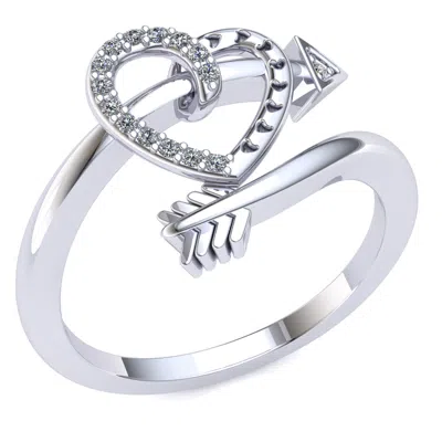 Pre-owned Jewelwesell Genuine 0.5ct Round Cut Diamond Twisted Heart Bridal Engagement Ring 10k Gold