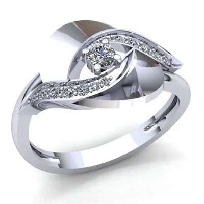 Pre-owned Jewelwesell Genuine 0.5ctw Round Cut Diamond Ladies Bridal Halo Engagement Ring 10k Gold