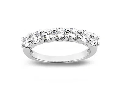 Pre-owned Jewelwesell Genuine 1.05ct Diamond Wedding Band Ring Silver Round Brilliant Jk I1-i2 Prong