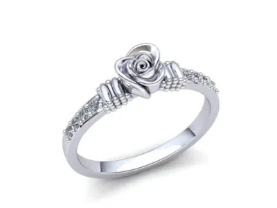 Pre-owned Jewelwesell Genuine 1ct Round Cut Diamond Ladies Flower Fancy Wedding Band Ring 18k Gold